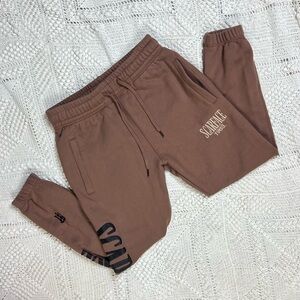 Scarface x Shoe Palace womens Size Small Sweatpants Joggers Brown Universal 1983